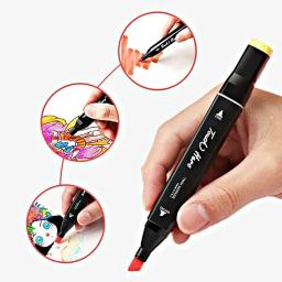 Manga Double-Headed Marcador Pen Set, Marcador de quadrinhos, Pintura de arte, Desenho Esboço, Graffiti, Aquarela Papelaria, 168 Cor - Image 5