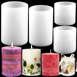 Moldes de vela de silicone cilíndricos, molde de resina epóxi, moldes de fundição para artesanato diy, velas de cera, fabricação de sabonetes e argila - Image 1
