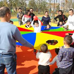 Tenda de paraquedas arco-íris para crianças, jogos cooperativos, brinquedos ao ar livre para crianças, team building, exercícios, diversão, 2m, 3m - Image 3