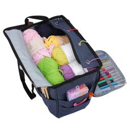 Grande Capacidade Multifuncional Knitting Bag, Armazenamento De Fios De Crochê De Lã, Acessórios De Costura De Agulha, Saco De Armazenamento - Image 3