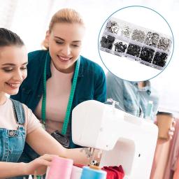 100 pçs ganchos de costura e olhos conjunto costurar-em botões snap botão de roupas diy fechamentos de costura snaps kit para sacos de roupas costura artesanato - Image 6