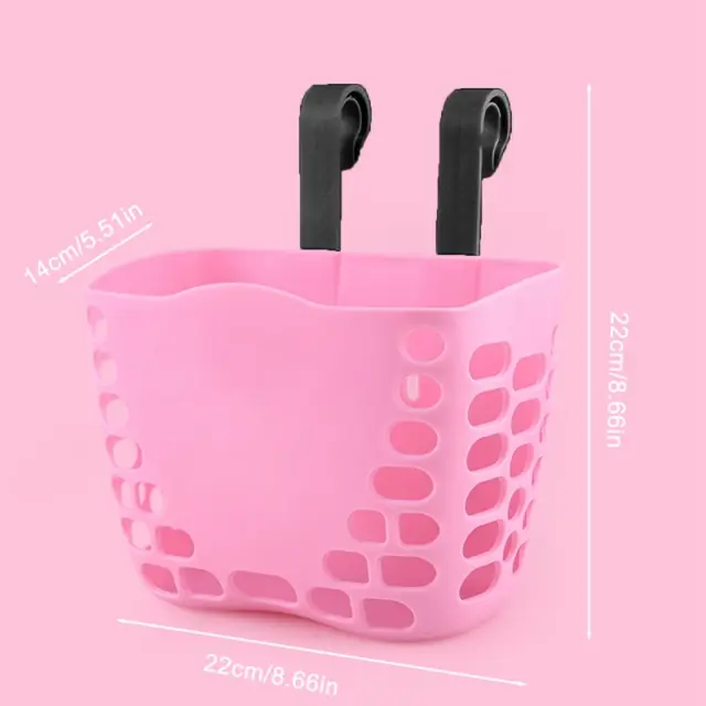 Cesta Frontal para Bicicleta Infantil com Suporte para Guidão, Bolsa de Ciclismo e Organizador de Plástico para Skate