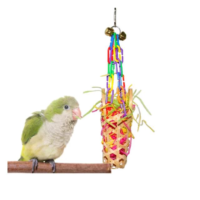 Brinquedo Colorido de Papel para Pássaros com Acessórios para Gaiolas e Suprimentos para Papagaios