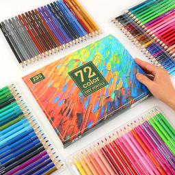 Conjunto de lápis colorido profissional infantil, pintura a óleo, pincéis de arte, encaixotados para crianças, material escolar, caneta lápis, 48 cores, 72 cores - Image 1