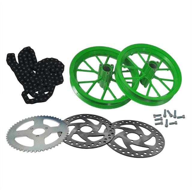 Roda Dianteira/Traseira 12.5x2.75 com Kit Corrente e Freio para Mini Moto 47/49cc