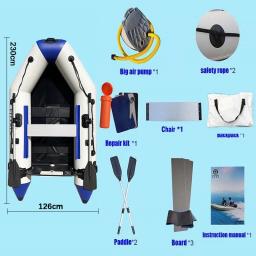 Barco de assalto inflável PVC para 3 pessoas, 3 pessoas, 2.3m, 0.9mm, Speed Kayak Canoe, acessórios para pesca, esporte aquático ao ar livre - Image 6