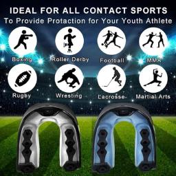 Soft Eva Material Mouth Guard, Protetor bucal para futebol adulto juvenil, Protetor bucal com alça para rugby e atletas - Image 4