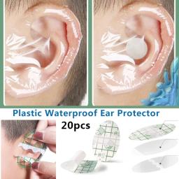 Protetor de orelha plástico impermeável para o bebê nadando, tampa Caps, salão de cabeleireiro, Dye Shield Protection, Shower Cap Tool, 20pcs - Image 1