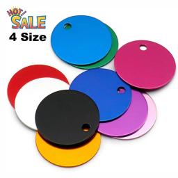 Round Aluminium Dog ID Tag, Custom Pet Name Tags, Plate Tags para animais de estimação, Dog Necklace Pendant, Atacado, 100pcs - Image 1