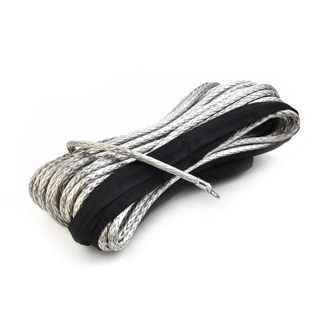 Guincho Sintético de Alta Resistência com Bainha para ATV e UTV - Cabo de Reboque Cinza, Acessório Automotivo 1PC