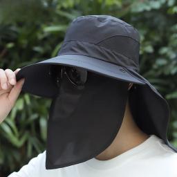 Chapéus de sol de verão proteção uv ao ar livre caça boné de pesca para homens mulheres caminhadas acampamento viseira balde chapéu pescoço aba chapéu de pescador - Image 2