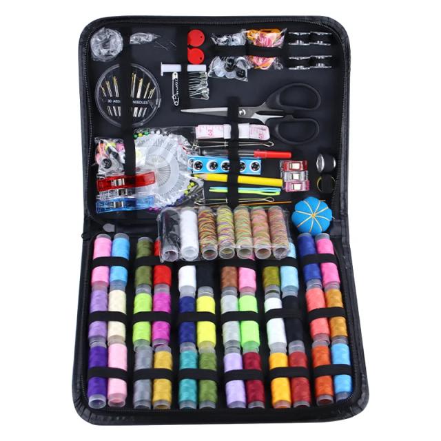 Kit de Costura Completo Portátil com Agulhas e Riscas para Bordado DIY - Conjunto de Ferramentas Organizador de Viagem