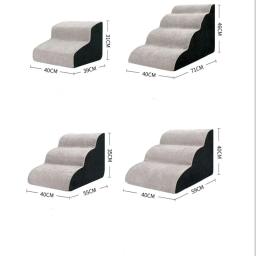 Escadas de cama antiderrapante para cães pequenos, rampa de gato, escada do sofá, espuma de memória, pet supplies, 2 etapas, 3 etapas, 4 etapas - Image 6