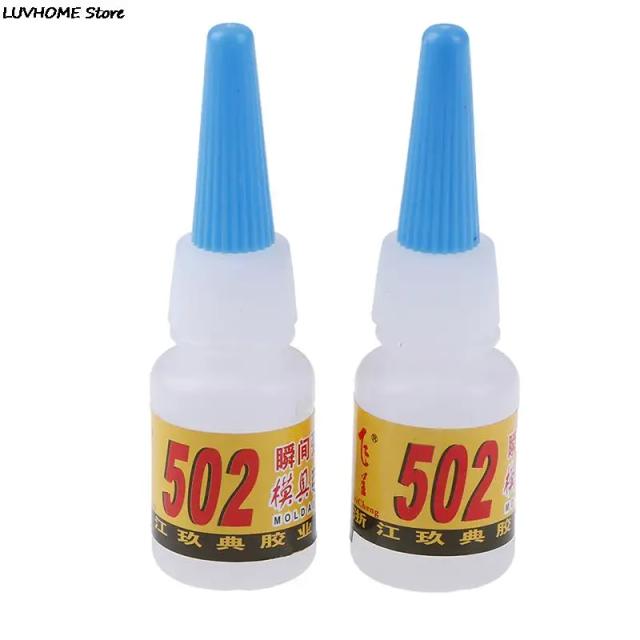 Super Cola Cianoacrilato 502 - Secagem Rápida e Vínculo Forte para Reparo Instantâneo de Artesanato (Pack com 2)