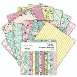 Papel de fundo Vintage Premium Handbook, padrões florais estilo brilhante e leve, 12 ", 12 pcs - Image 3