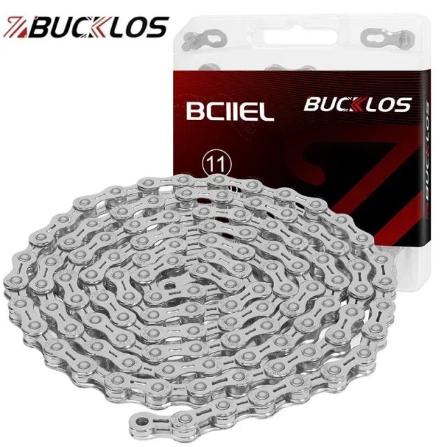 BUCKLOS Corrente Ultraleve para Mountain Bike, Aço Inoxidável, 8-12 Velocidades