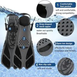 Kit completo de mergulho adulto, equipado com aletas e equipamento de mergulho de alta qualidade, adequado para homens e mulheres, 1 conjunto - Image 4