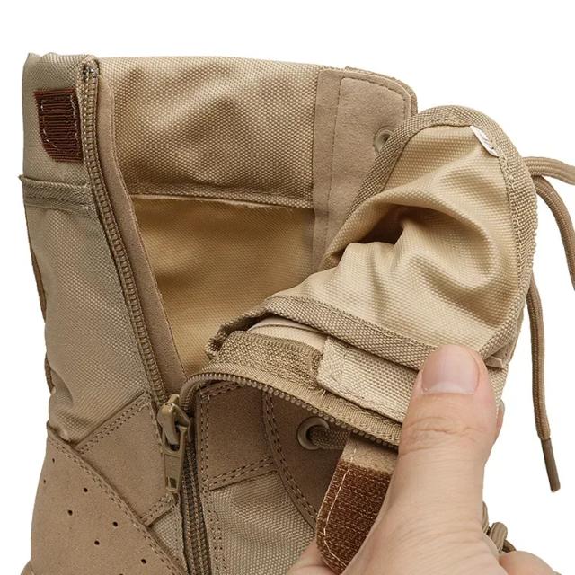 Bota Tática Desert Combat para Homens e Mulheres - Militar, Respirável, com Zíper Lateral para Airsoft e Paintball no Verão