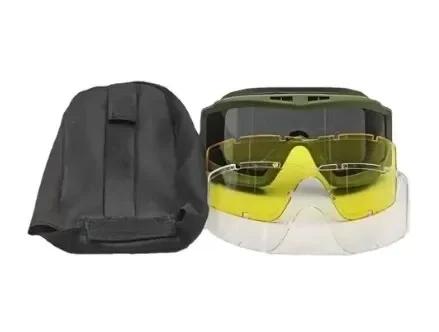 Óculos Táticos Resistentes a Vento e Poeira para Airsoft, Motocross e Atividades ao Ar Livre com 3 Lentes de Proteção