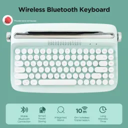 YUNZII-Máquina de escrever retro sem fio Bluetooth, teclado estético, suporte integrado para vários dispositivos, Sweet Mint, ACTTO B303 - Image 4
