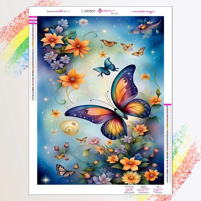 Pintura de Diamante de Animais de Desenhos Animados - Kits de Mosaico em Cross Stitch com Abelha e Borboleta para Decoração Artesanal Completa da Casa