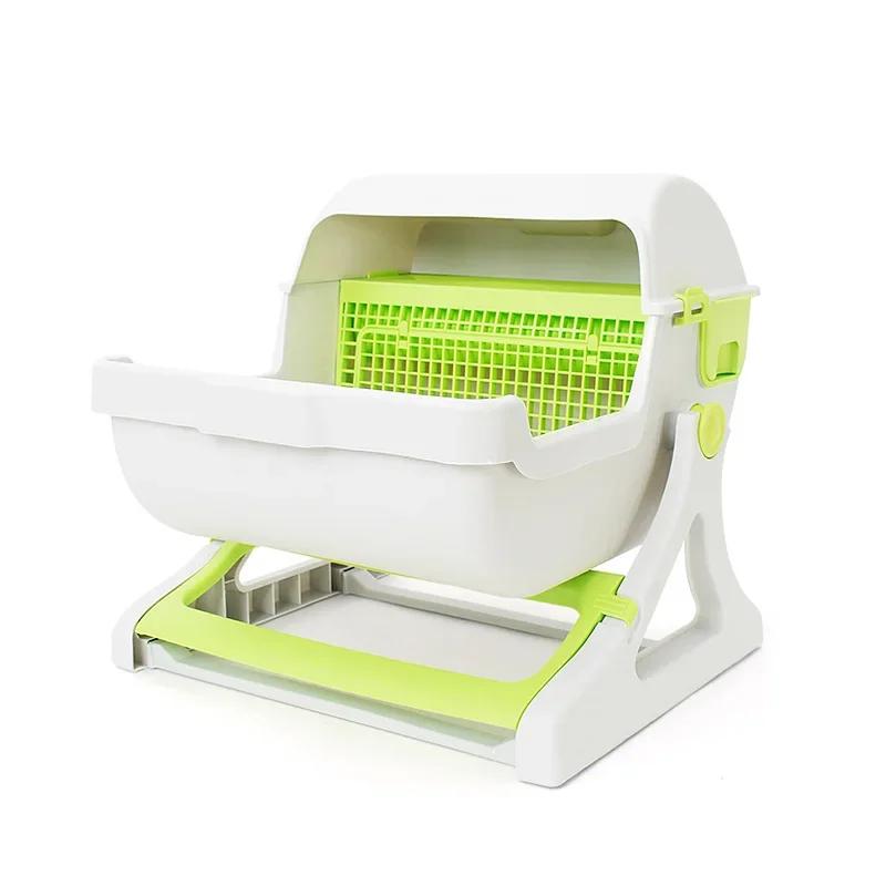 Sanitário semi-automático para gatos, fácil limpeza, lavatório aberto, à prova de respingos, suprimentos de simplicidade, novo - Image 1