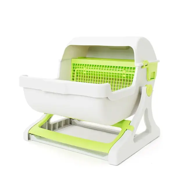 Sanitário semi-automático para gatos com fácil limpeza e design à prova de respingos
