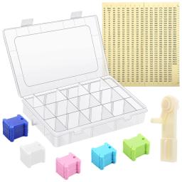 Conjunto organizador de rosca bordado, Caixa de armazenamento com bobina, Number Stickers for Sewing Embroidery - Image 1