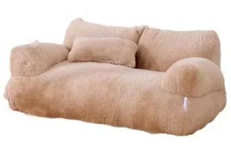 Cama de Pelúcia Luxuosa e Confortável para Cães Pequenos, Médios e Gatos - Sofá Quente e Aconchegante para o Inverno