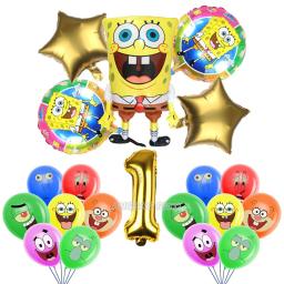 3D Sponge-Bob Foil Balão Decorações, Talheres descartáveis, Guardanapos Prato, Fontes Do Partido De Aniversário - Image 4
