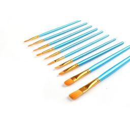 Acrílico Aquarela Paint Brush Set, Round Pointed, Nylon Dica Cabelo, Multifunções Gancho Linha, Curto Pointed Pen, Artistas, 10 pcs - Image 6