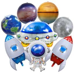 Inflável astronauta astronauta folha balão, espaço sideral galáxia planeta tema, decoração de festa de aniversário para meninos, em pé 4D, 53" - Image 4