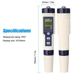 Profissional Multi-Parâmetro Teste Combo Medidor, Água Digital Qualidade Tester, PH, CE, TDS, salinidade, termômetro, 5 em 1 - Image 2