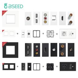 Bseed-plástico Frame peças para parede Internet, porta de carga USB, TV satélite Interface função, combinação DIY, Cat5 soquete - Image 2