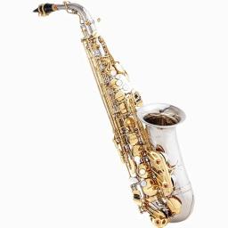Saxofone Alto profissional com boquilha caso e acessórios, níquel, prata, chave de ouro, E-Flat, novo, WO37 - Image 1