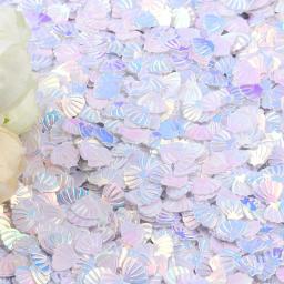 15 g/pacote iridescente glitter concha confetes para crianças meninas tema sereia festa de aniversário decoração mesa de chá de bebê dispersão 7mm - Image 2