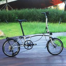 Kafeidi retro dobrável bicicleta cromo-molibdênio aço duplo c freio 16-Polegada 9 velocidades ciclo portátil para mulheres homens dobrável quadro bicicleta - Image 1