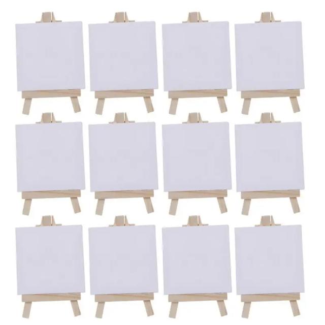 Mini Tela de Artista Esticada Branca para Pintura a Óleo - Conjunto de 6 a 12 Peças