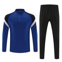 Conjunto esportivo americano para homens e crianças, fãs longos, jaqueta com meia zíper, camisa de treino, kit de futebol, tops e calças, menino e menina - Image 5