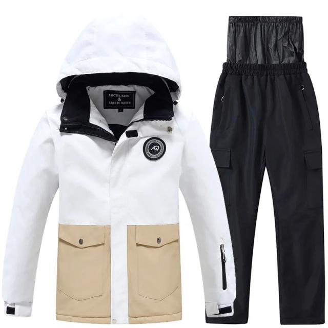 Conjunto de Esqui Infantil Roupas de Neve Jaqueta Quente Impermeável