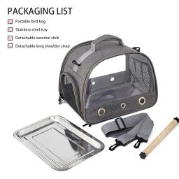 Porta-pássaros com poleiro, Bolsa de Viagem, Mochila, Gaiola para Papagaio, Periquitos, Pequenos Animais, Suprimentos - Image 3