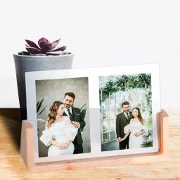 Molduras de madeira com base de madeira, Foto personalizada, Desktop Display, Noivado, Aniversário de casamento, Presentes personalizados, Casal - Image 4