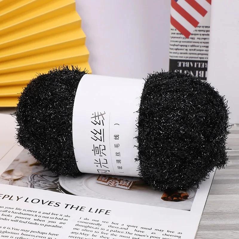 Brilhante Pratos Fios, 100% Poliéster, Vidro De Seda, Pastel Scrubby Fios para Crochê, Tecelagem Artesanato Artesanal, 50g - Image 1