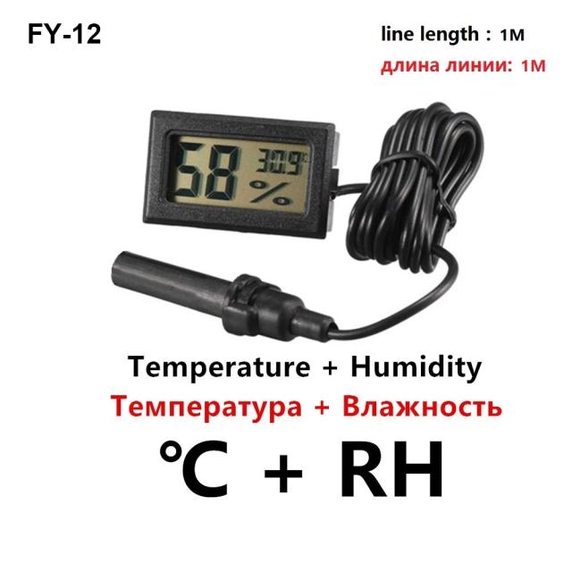 Mini termômetro digital e higrômetro FY-12: Medidor preciso de temperatura e umidade para incubadoras e aquários