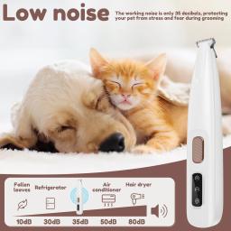 Aparador elétrico para cães de estimação, com luz led, à prova d'água, aparador de pelos de pés, baixo ruído, gato, cachorro, rosto, pé, orelha, quadril, pata, barbeador - Image 4