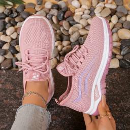 Sapatos femininos, solas macias, pés não cansados, tênis de verão, sapatos plataforma, tecelagem voadora, tênis femininos respiráveis - Image 1