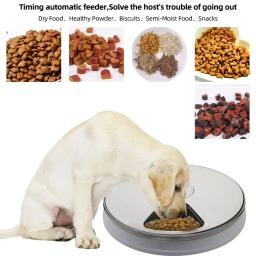 Alimentador automático do animal de estimação com sincronismo redondo, elétrico Dry Food Dispenser para cão e gato, 6 refeições, 6 grades, 24 horas Feed, Pet Supplies - Image 2