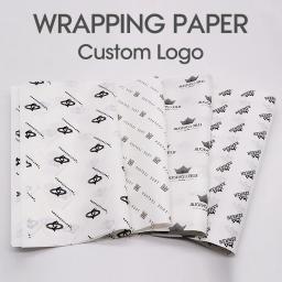 100 pçs/lote 28gsm logotipo personalizado impresso papel de embrulho de presente papel de seda para embalagem de presente roupas casamento - Image 1