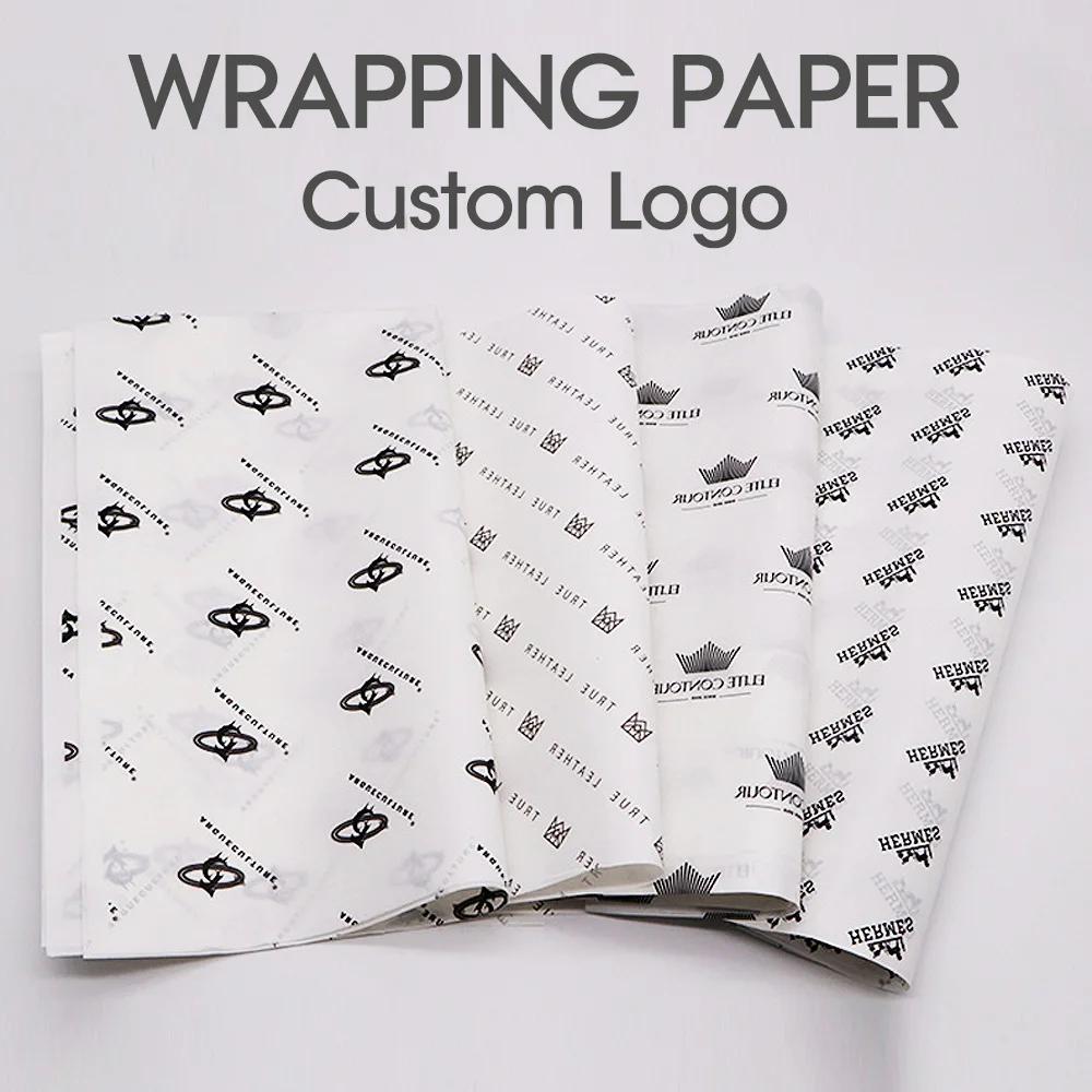 100 pçs/lote 28gsm logotipo personalizado impresso papel de embrulho de presente papel de seda para embalagem de presente roupas casamento - Image 1