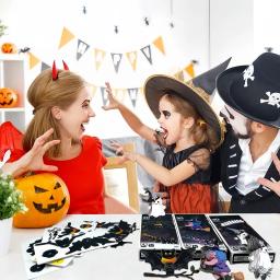 Crianças dos desenhos animados halloween 3d tridimensional quebra-cabeça brinquedos diy quebra-cabeça papel criativo bruxa fantasma morcegos modelo montagem brinquedos - Image 3